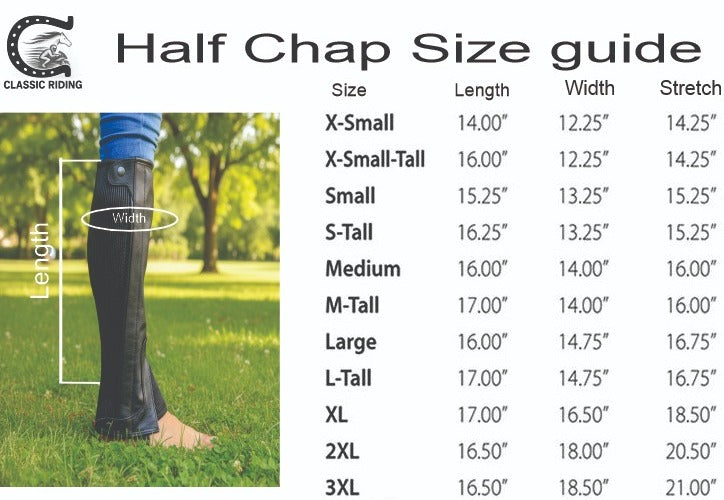Half Chap Real Leather for Rider