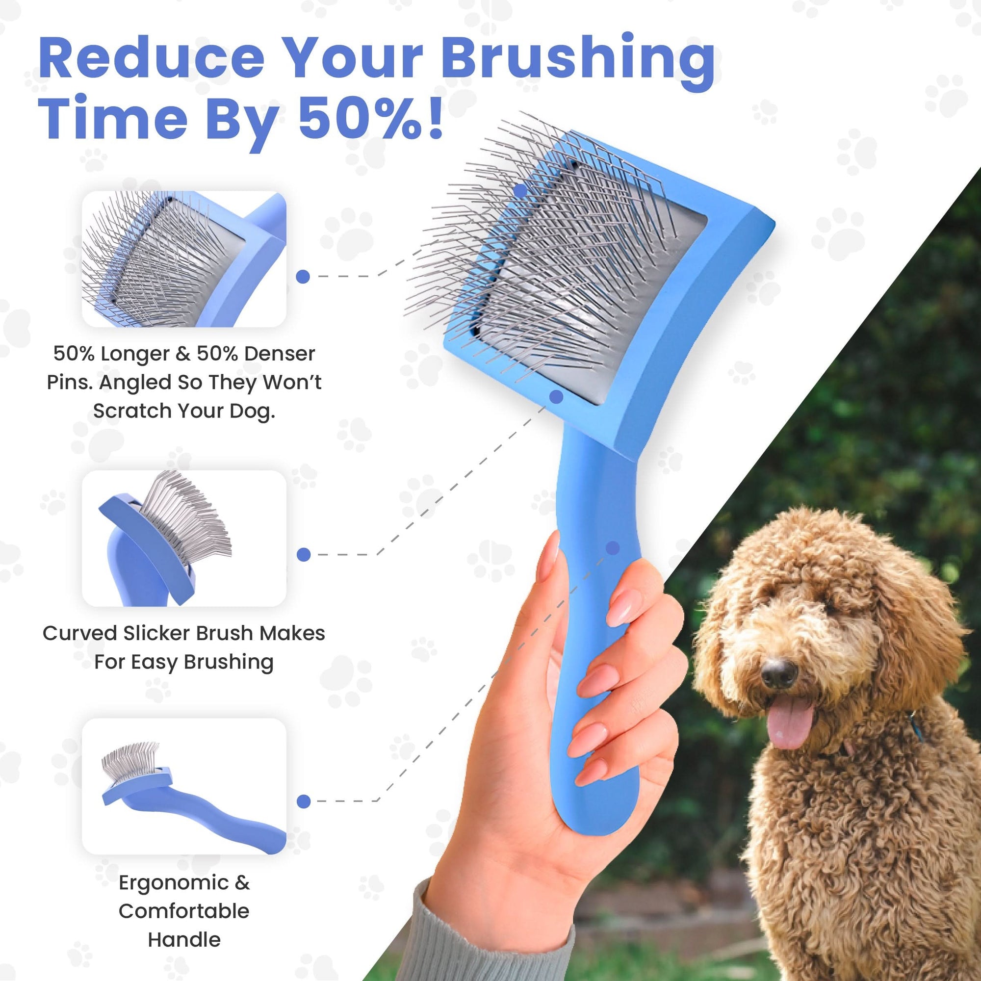 Curved Slicker Brushes for Dogs