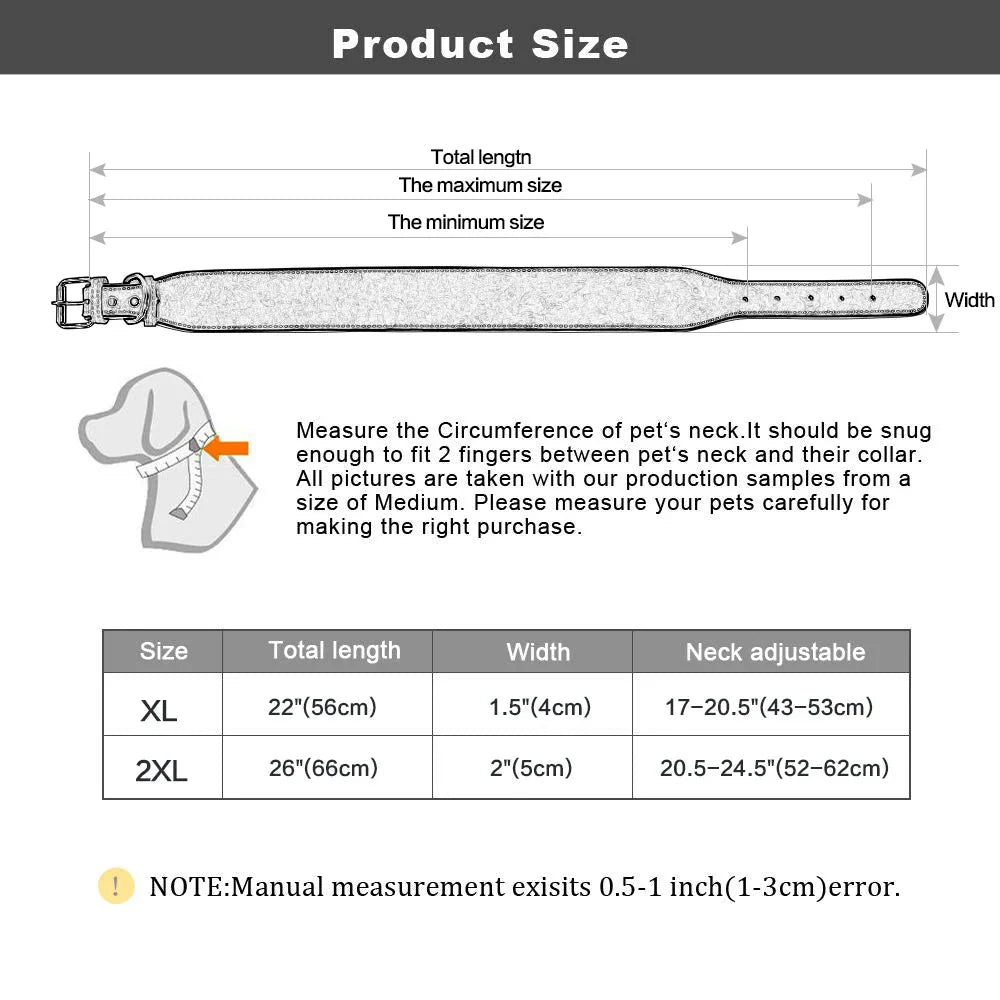 The Wide Luxe Collar - Padded Leather for Large Dogs