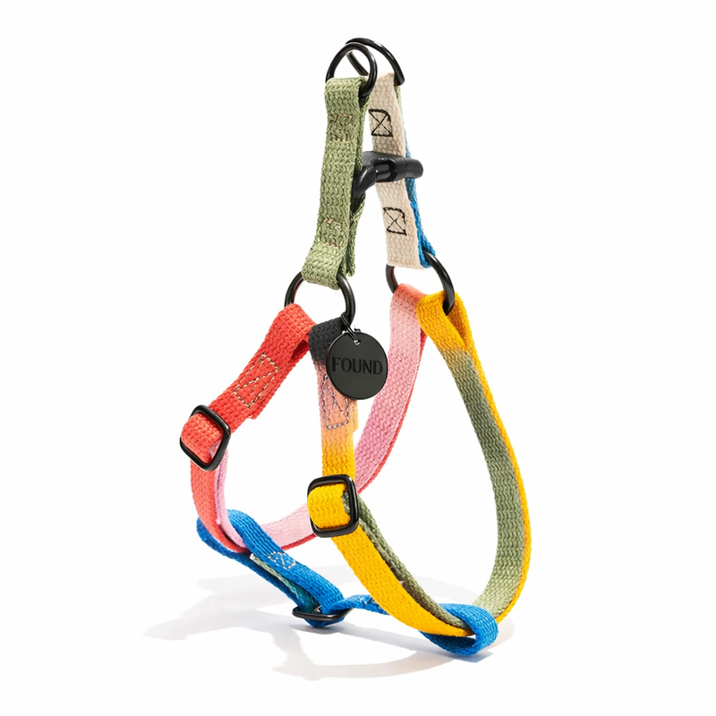 Found My Animal Henri Cotton Dog & Cat Harness – Matte Black Hardware, Adjustable, Durable & Stylish