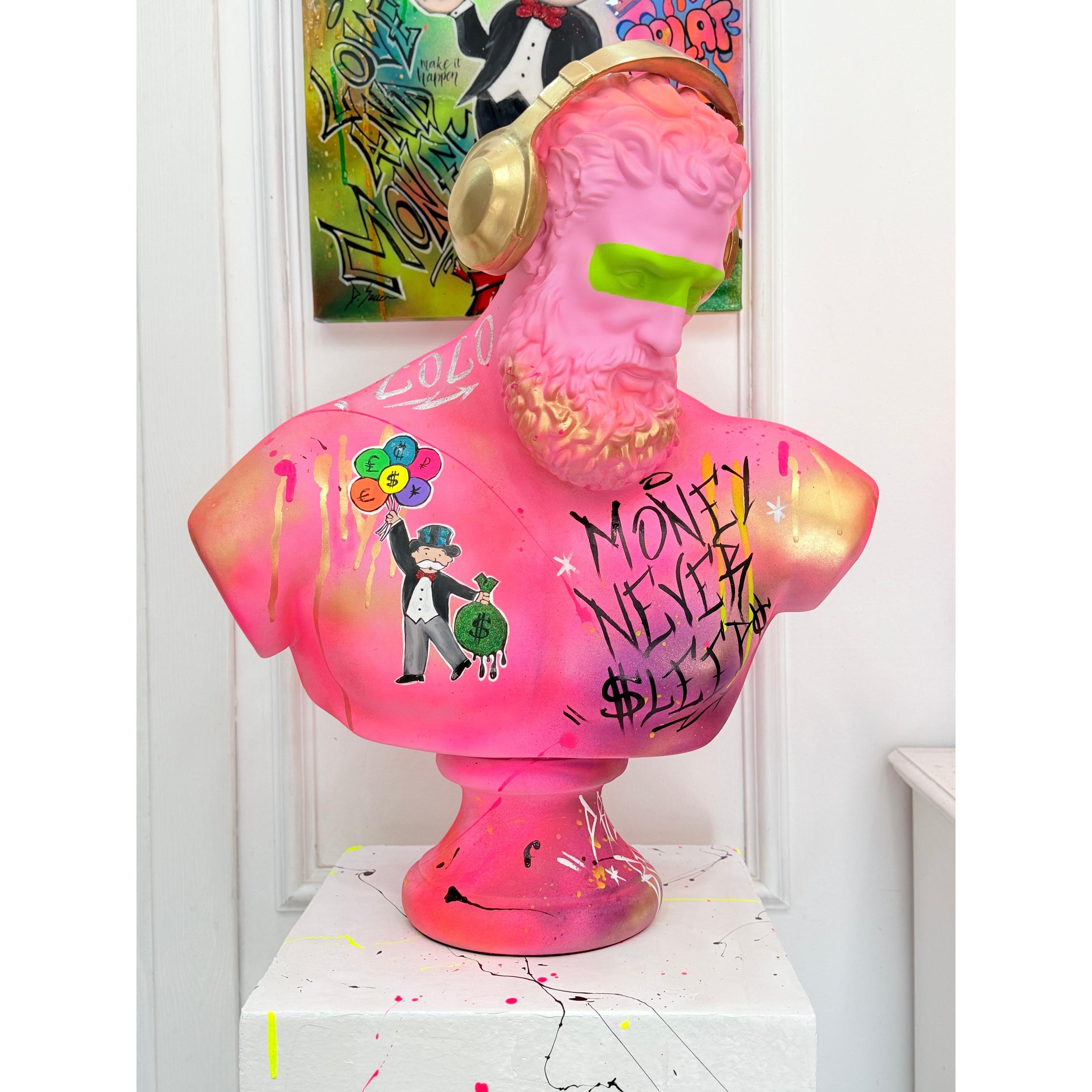 DJ Hercules Sculpture - XL Alec Monopoly Edition Red Designer-Inspired Decor Sculpture image 2 - HT Animal Supply