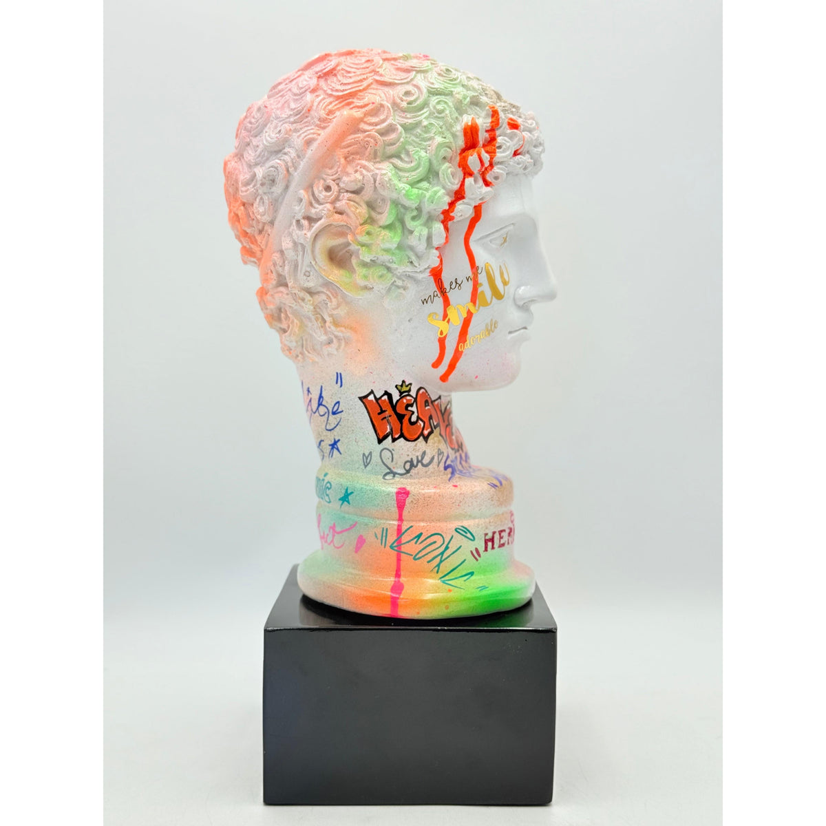 And Iconic Hermes Bust Neon Graffiti Style
