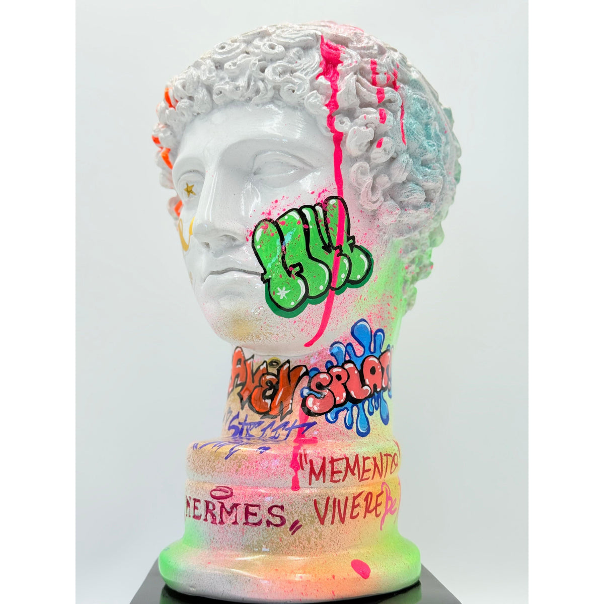 And Iconic Hermes Bust Neon Graffiti Style