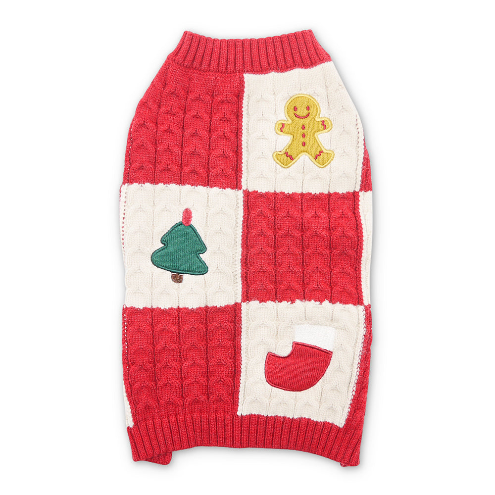 DOGO Holiday Appliques Dog Sweater