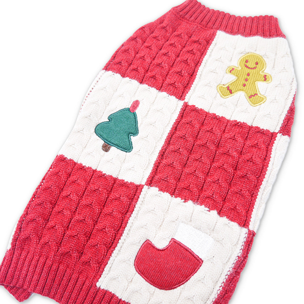 DOGO Holiday Appliques Dog Sweater