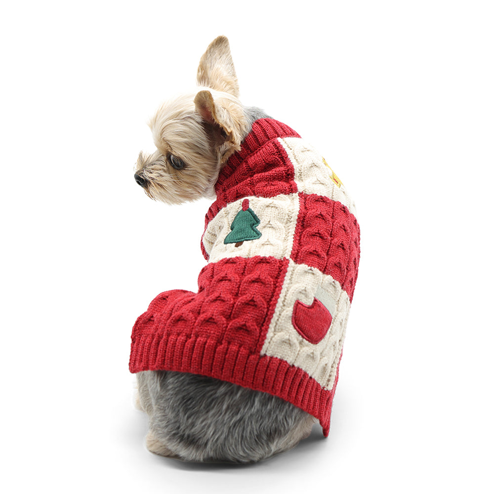 DOGO Holiday Appliques Dog Sweater