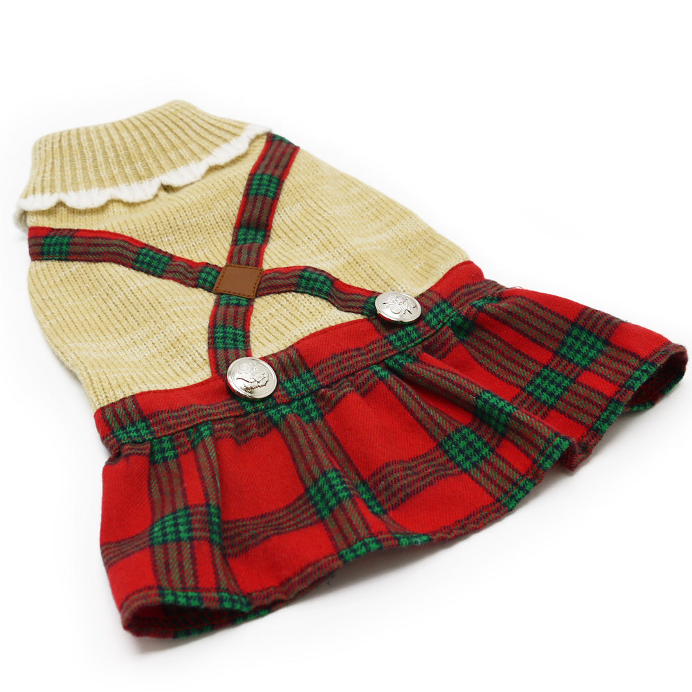 DOGO Holiday Plaid Dog Dress