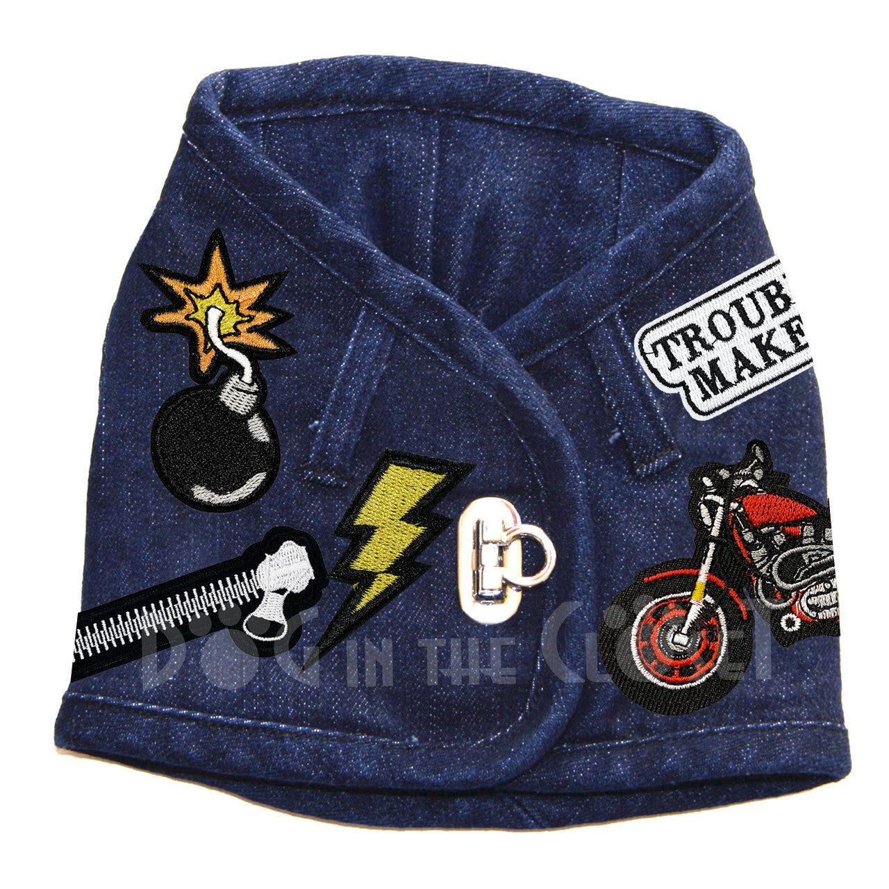 Trouble Maker Denim Harness Vest