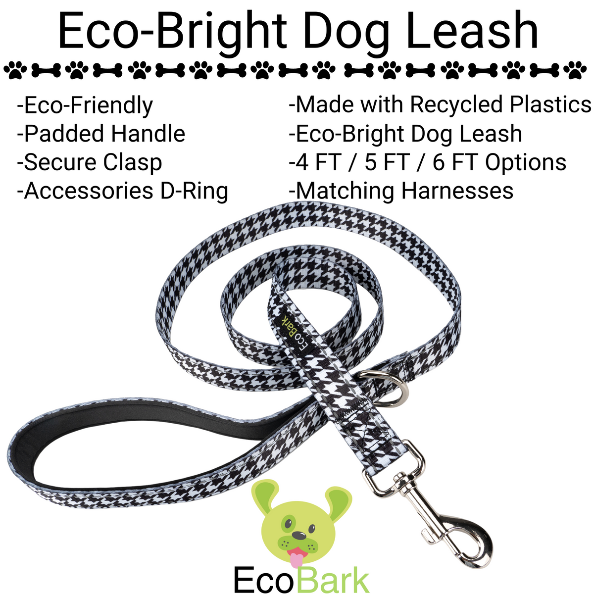 EcoBark – Houndstooth Comfort Grip Padded Dog Leash