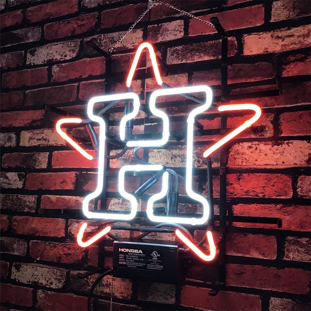 Houston Astros Baseball Logo Real Glass Neon Sign