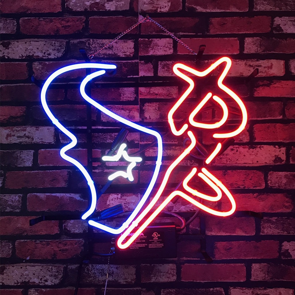 Houston Texans Logo Real Glass Neon Sign