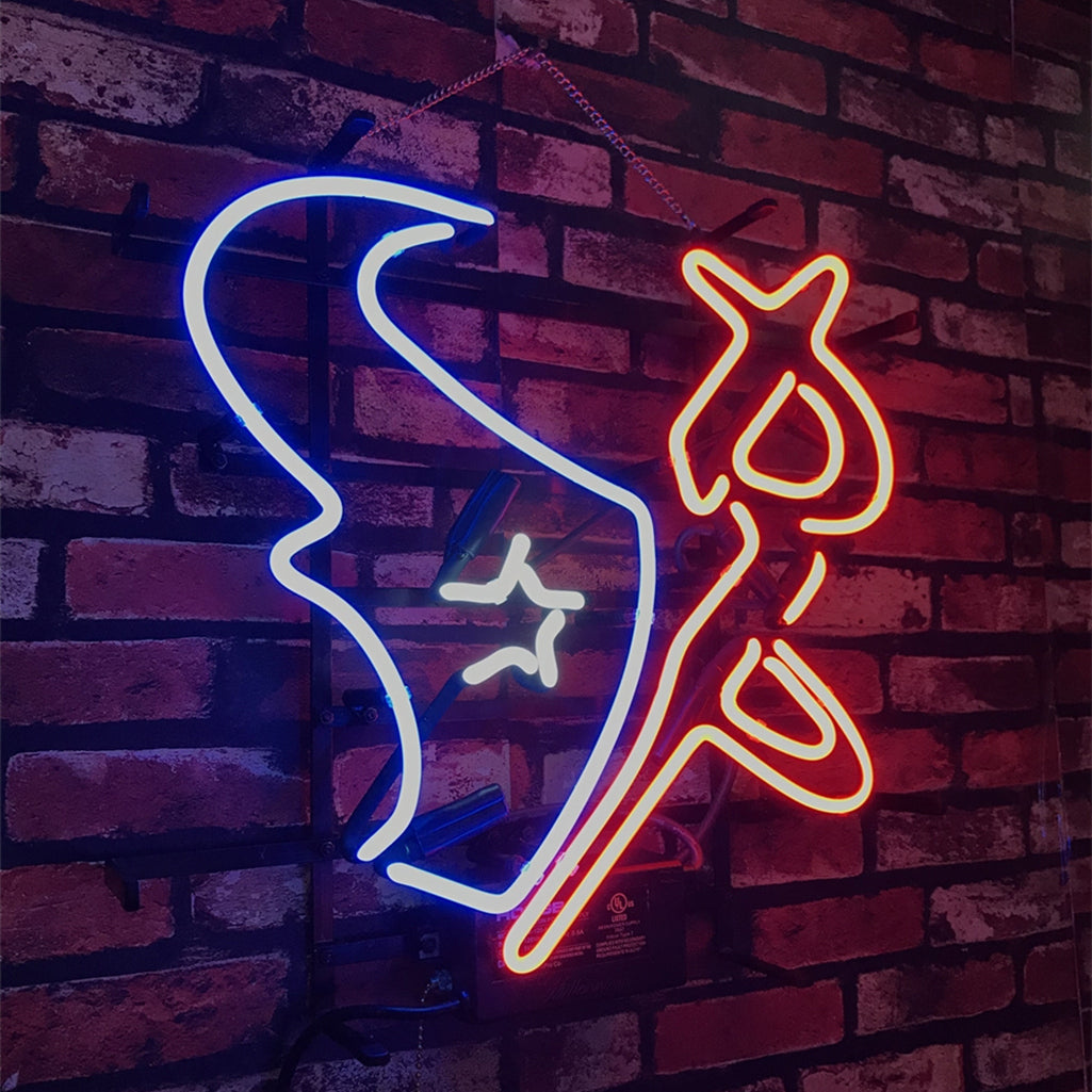 Houston Texans Logo Real Glass Neon Sign