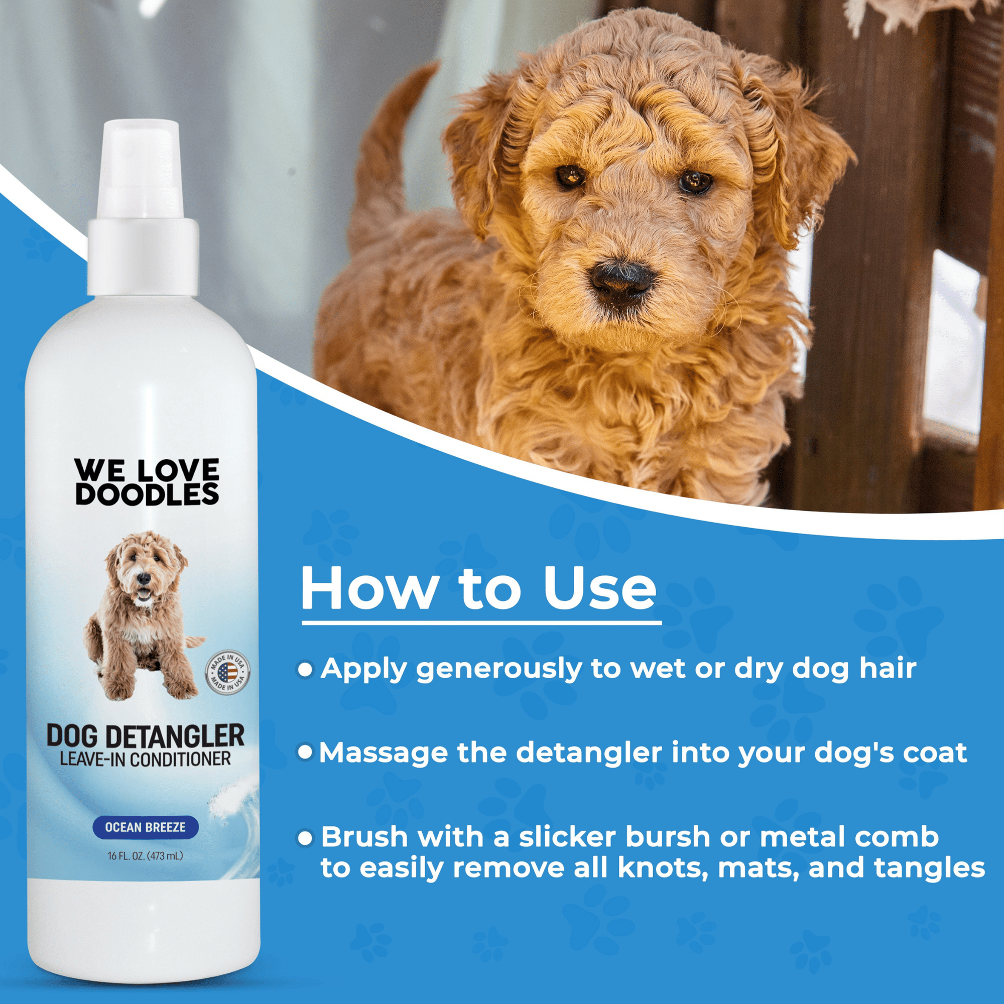 Dog Detangler Spray - New Scents Bundle (Mango & Ocean Breeze)