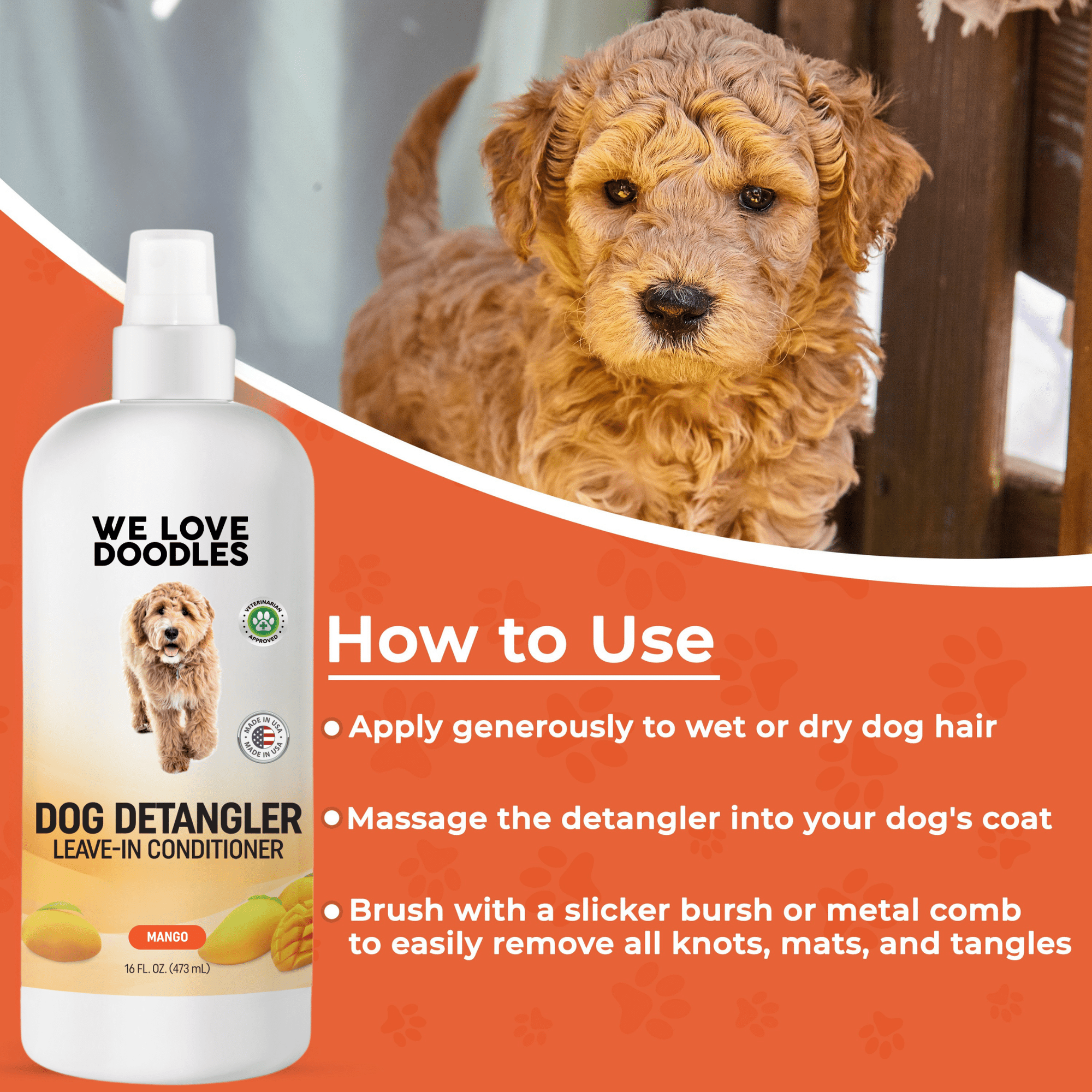 Dog Detangler Spray (Mango Scent)
