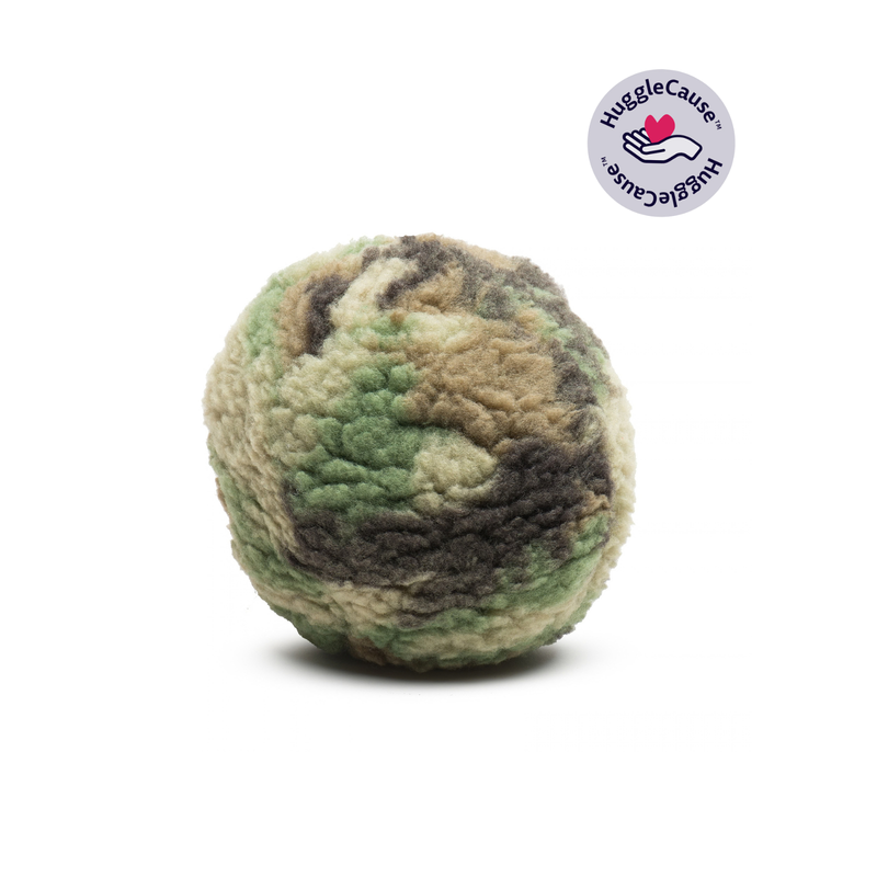 HuggleCauseTM, Warrior Canine Connection, Camouflage HuggleFleece Plush Ball Dog Toy