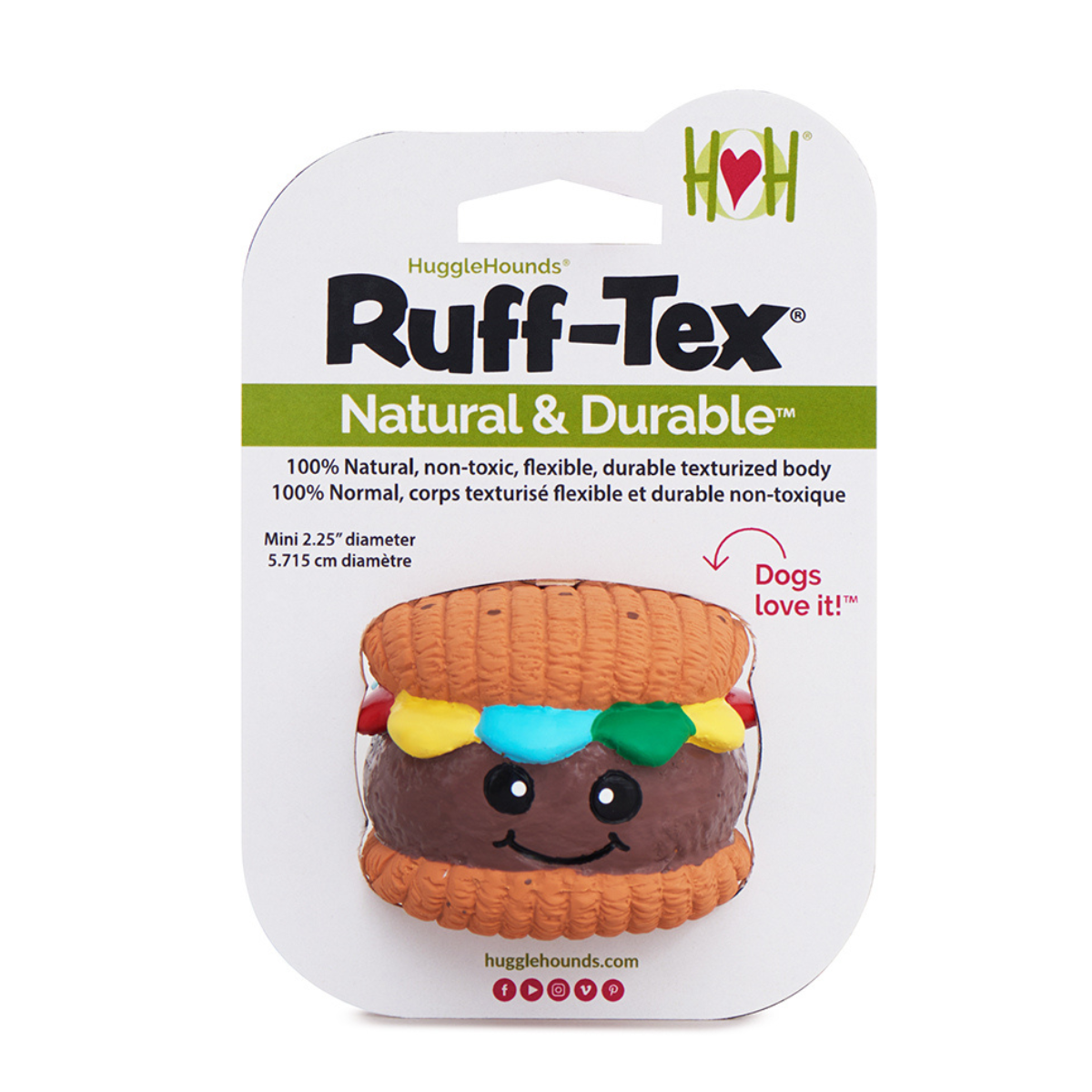 Big Buns Foodies Hamburger Ruff-Tex Latex Ball Dog Toy