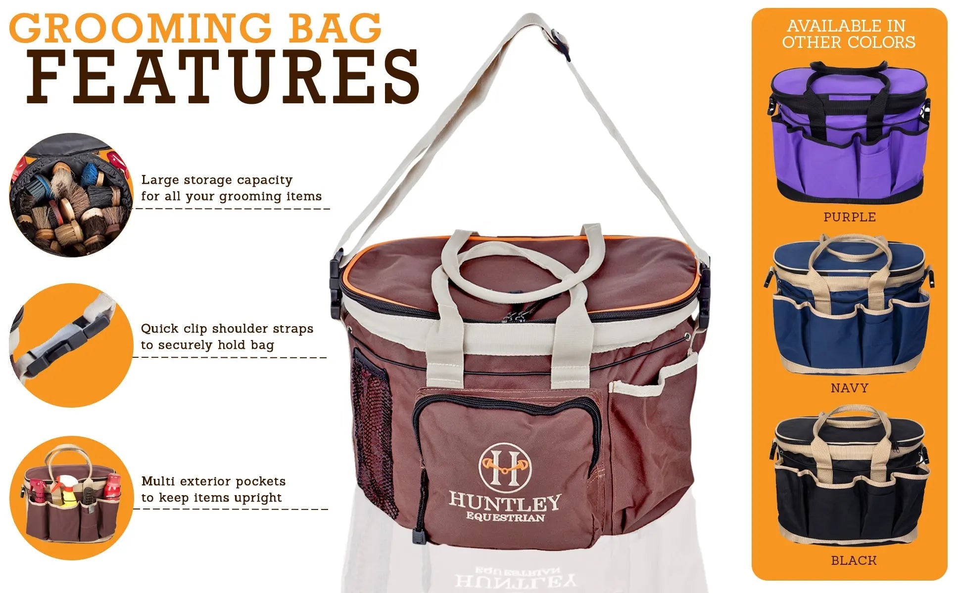 Huntley Equestrian Brown Deluxe Grooming Bag