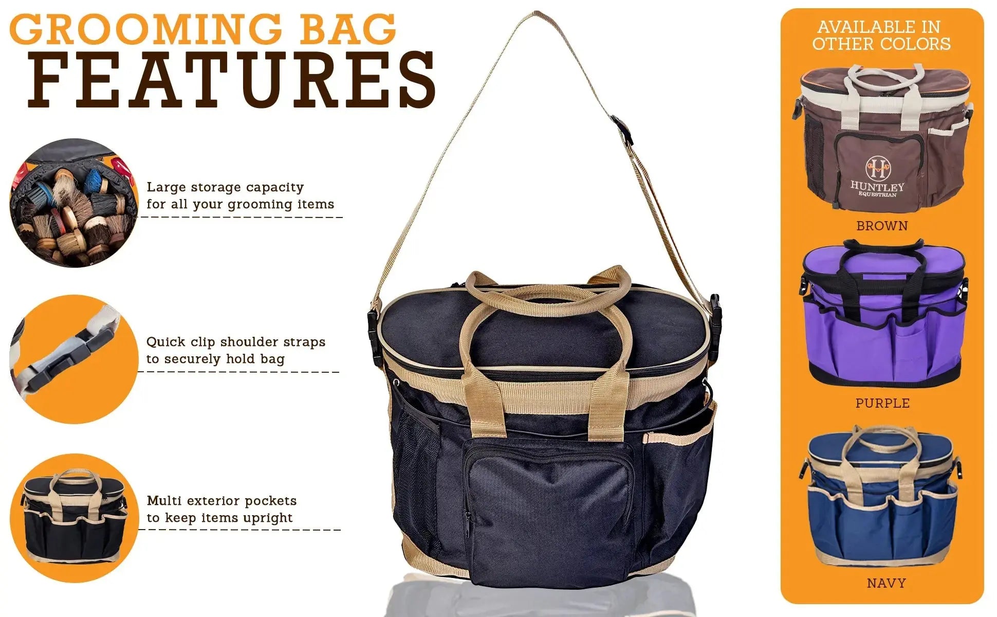 Huntley Equestrian Brown Deluxe Grooming Bag