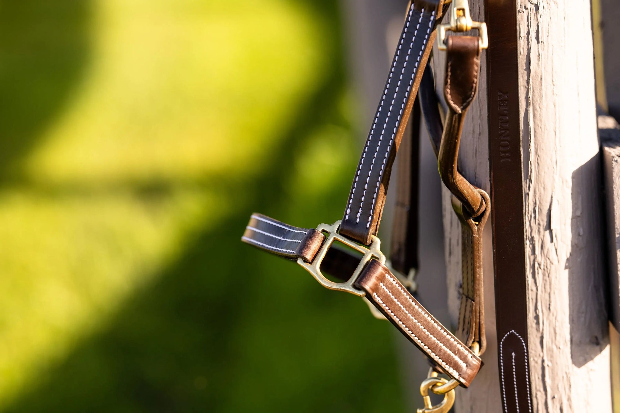 Huntley Equestrian Sedgwick Leather Lead with Brass Chain