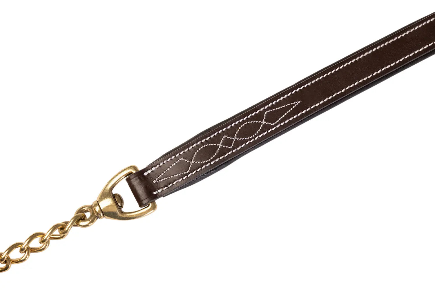 Huntley Equestrian Sedgwick Leather Lead with Brass Chain