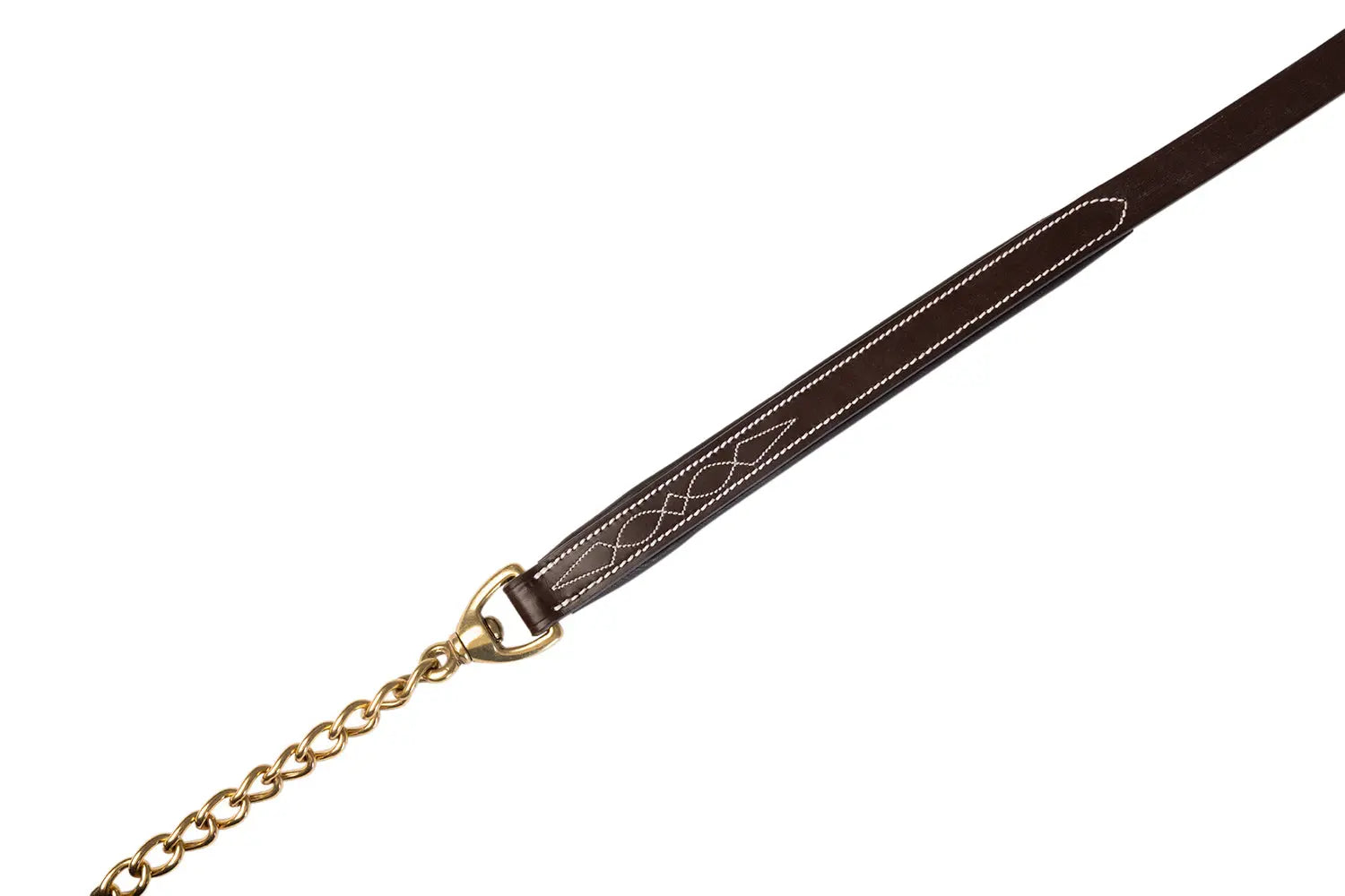 Huntley Equestrian Sedgwick Leather Lead with Brass Chain