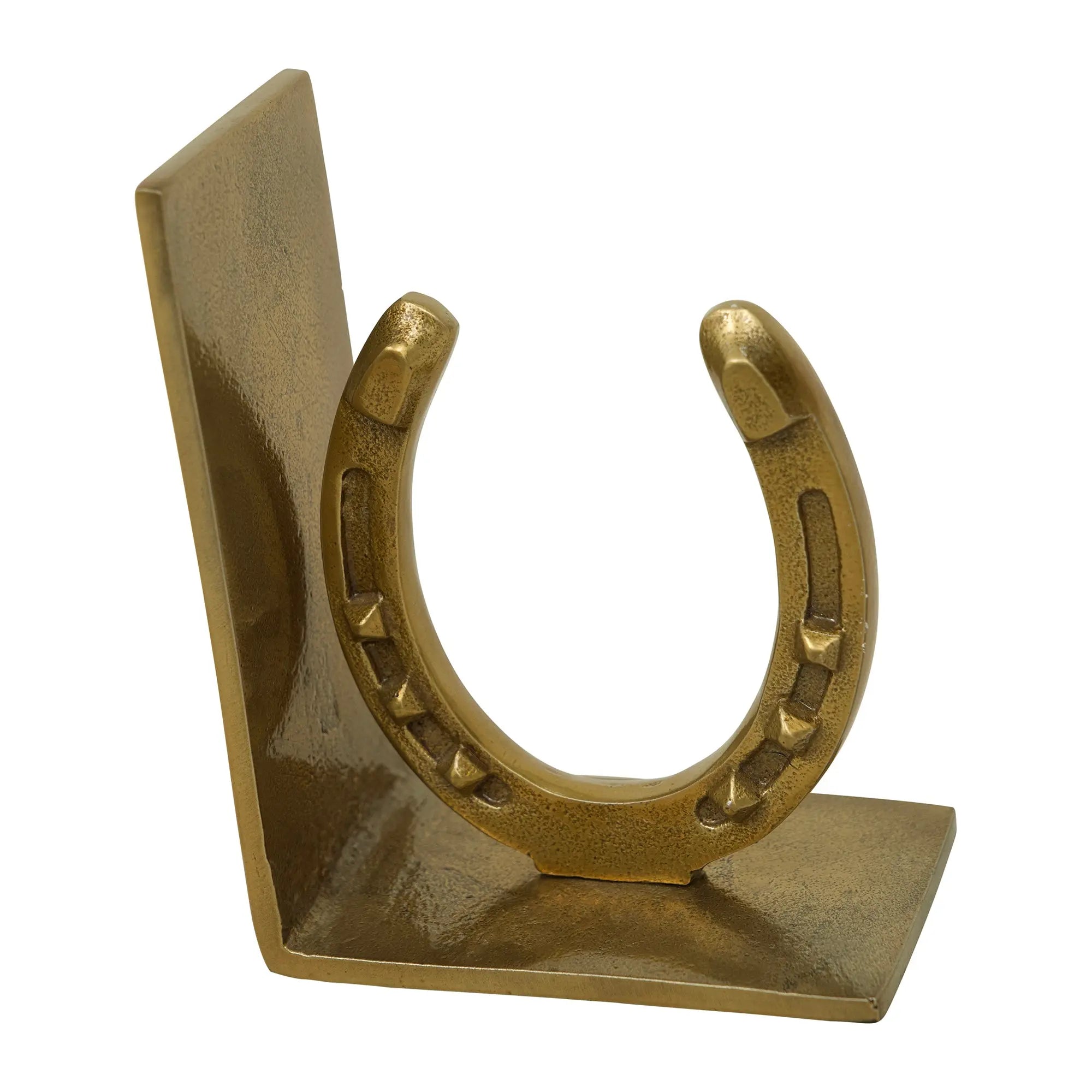 Huntley Equestrian Antique Brass Horseshoe Bookends