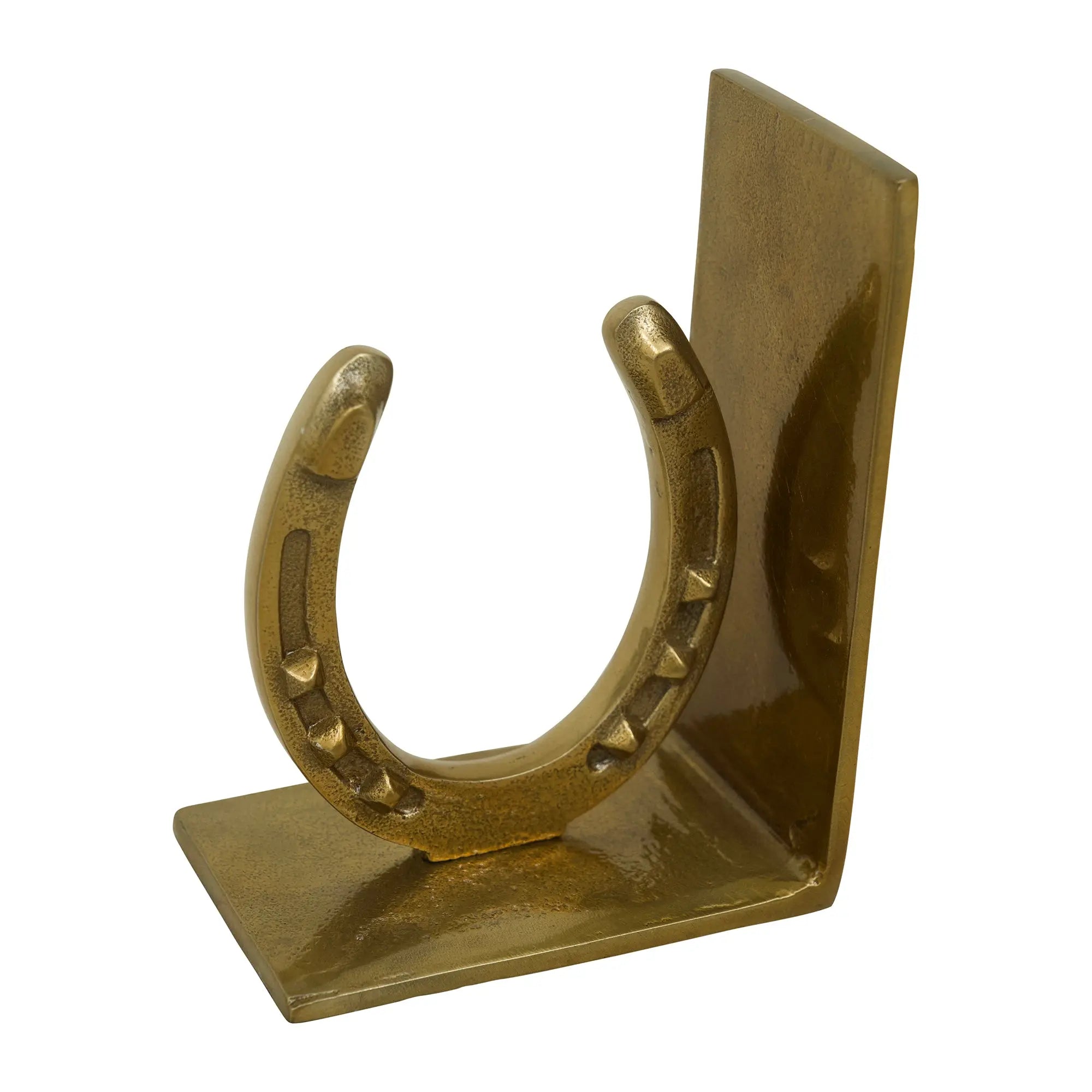 Huntley Equestrian Antique Brass Horseshoe Bookends