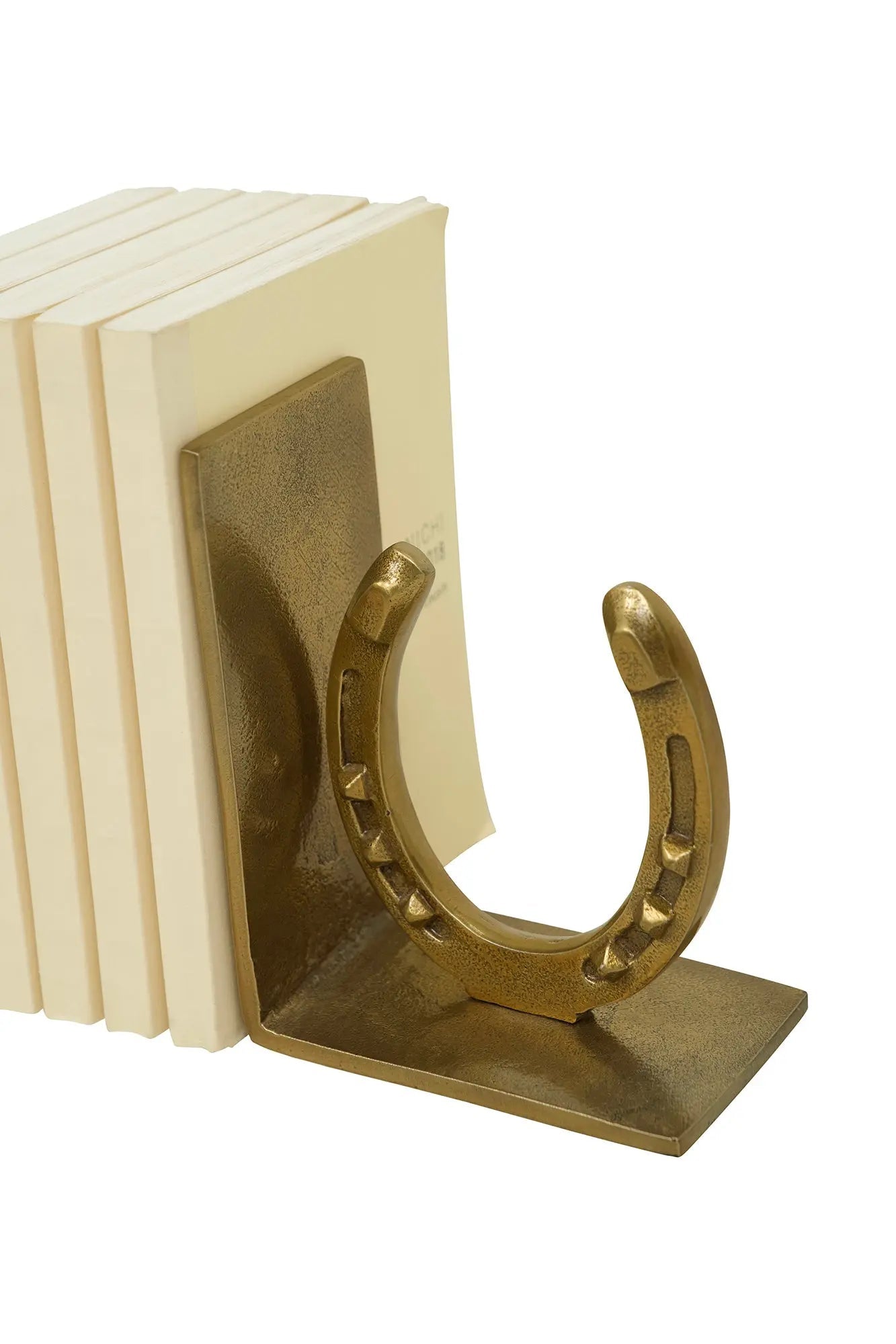 Huntley Equestrian Antique Brass Horseshoe Bookends