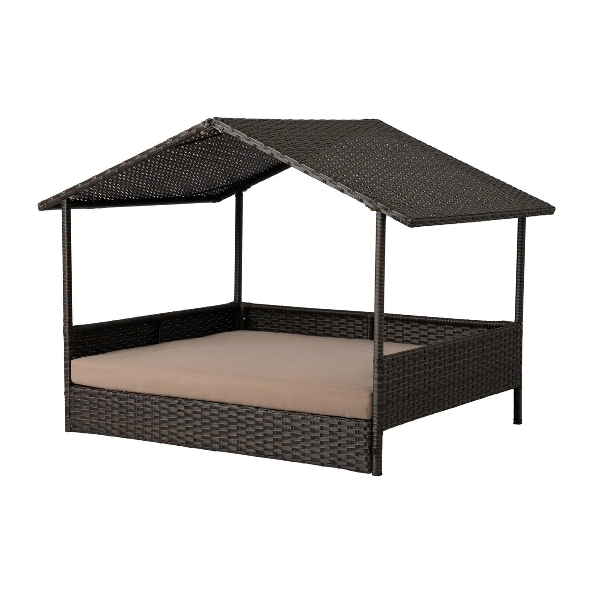 Huntley Pet Rattan Wicker Indoor Outdoor Cabana Raised Pet Bed | HT Animal Supply