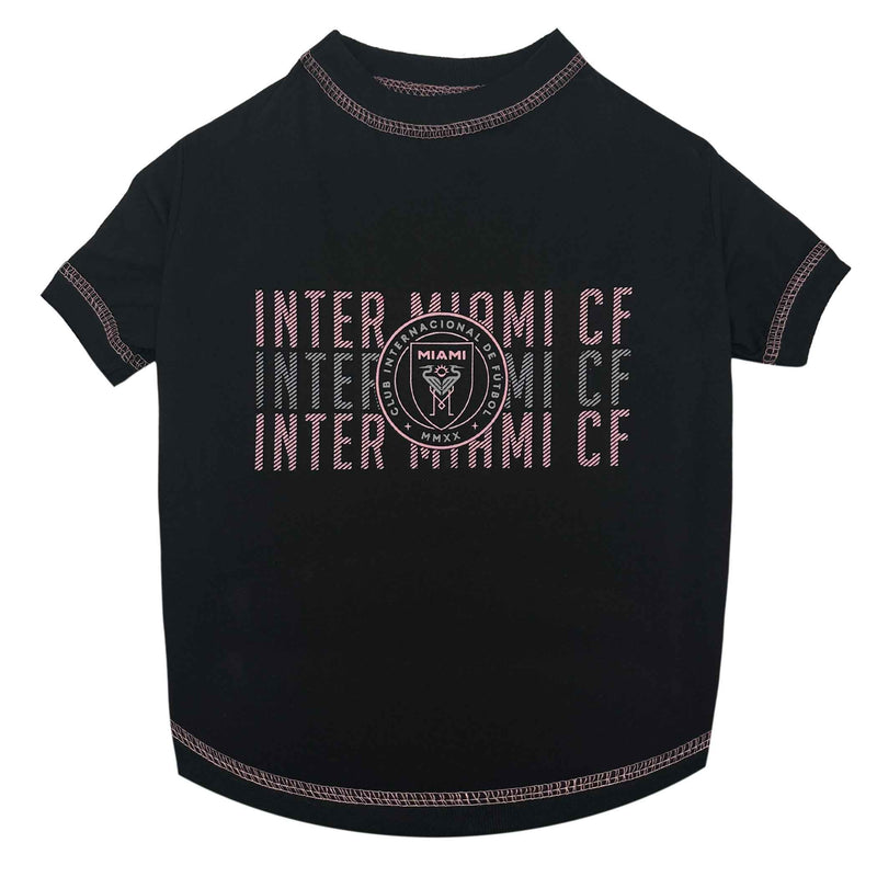 MLS Inter Miami Club de Foot Striped Text Dog T-Shirt