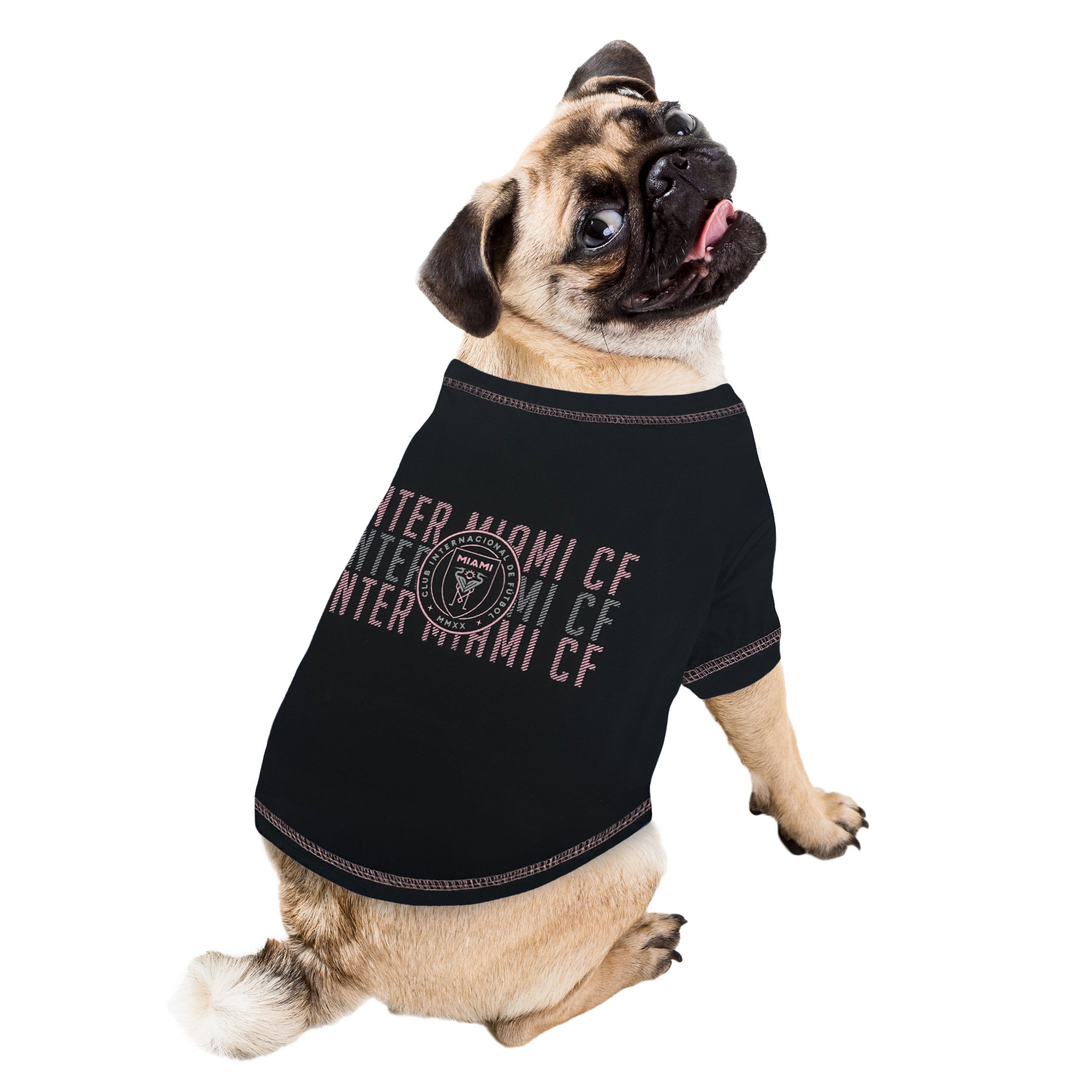 Inter Miami CF Pet Stripe Text Tee Shirt