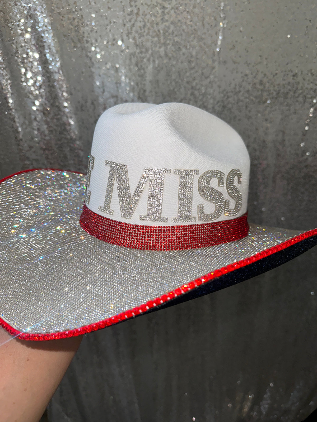 Ole Miss Rhinestone Cowgirl Hat - back view | HT Animal Supply