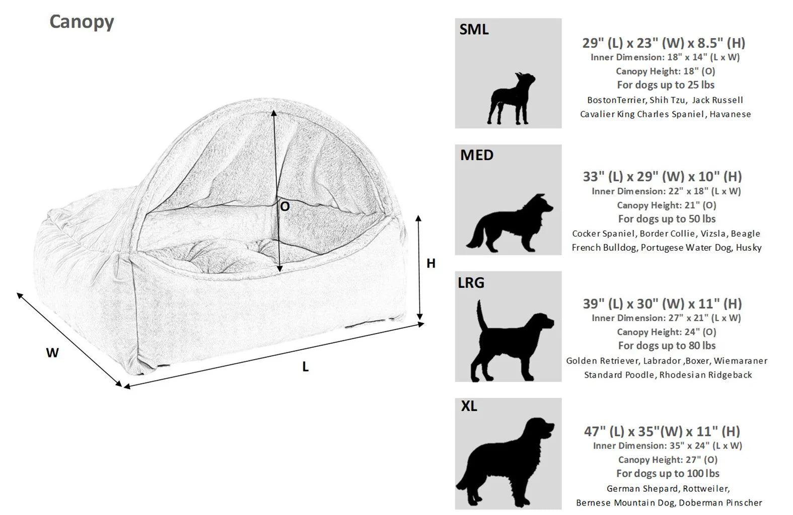 Bowsers Canopy Orthopedic Dog Bed - Supportive Joint-Relief Comfort