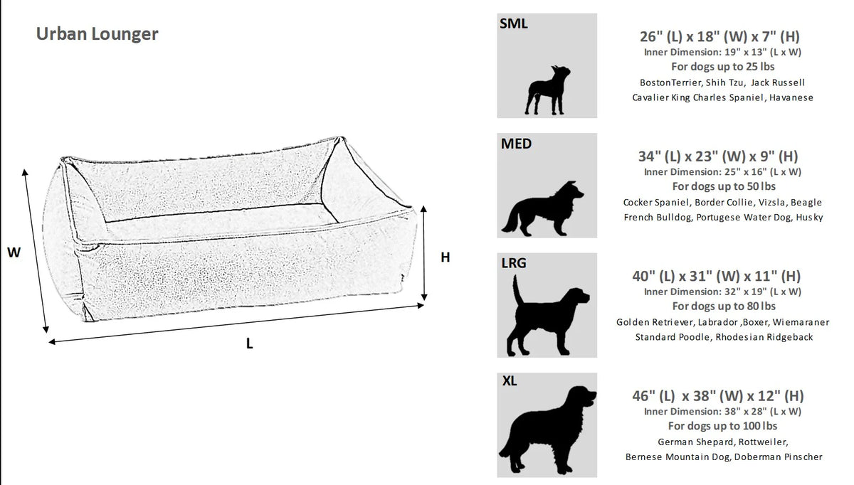 Bowsers Outdoor Urban Lounger Dog Bed - Durable Patio and Outdoor Comfort