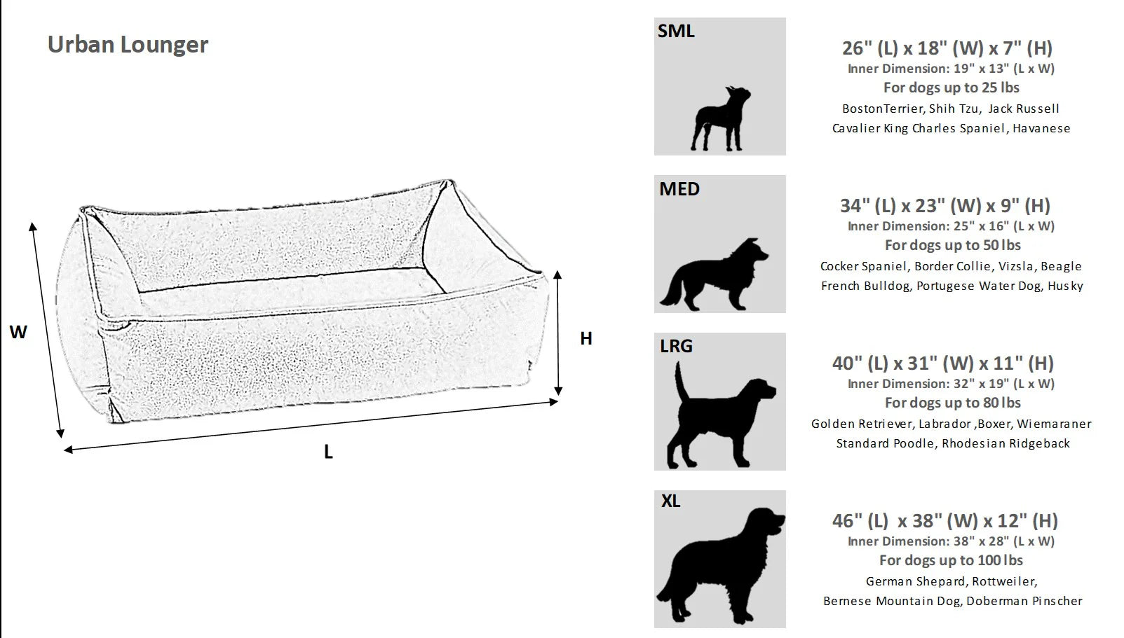 Bowsers Outdoor Urban Lounger Dog Bed – Durable Patio and Outdoor Comfort