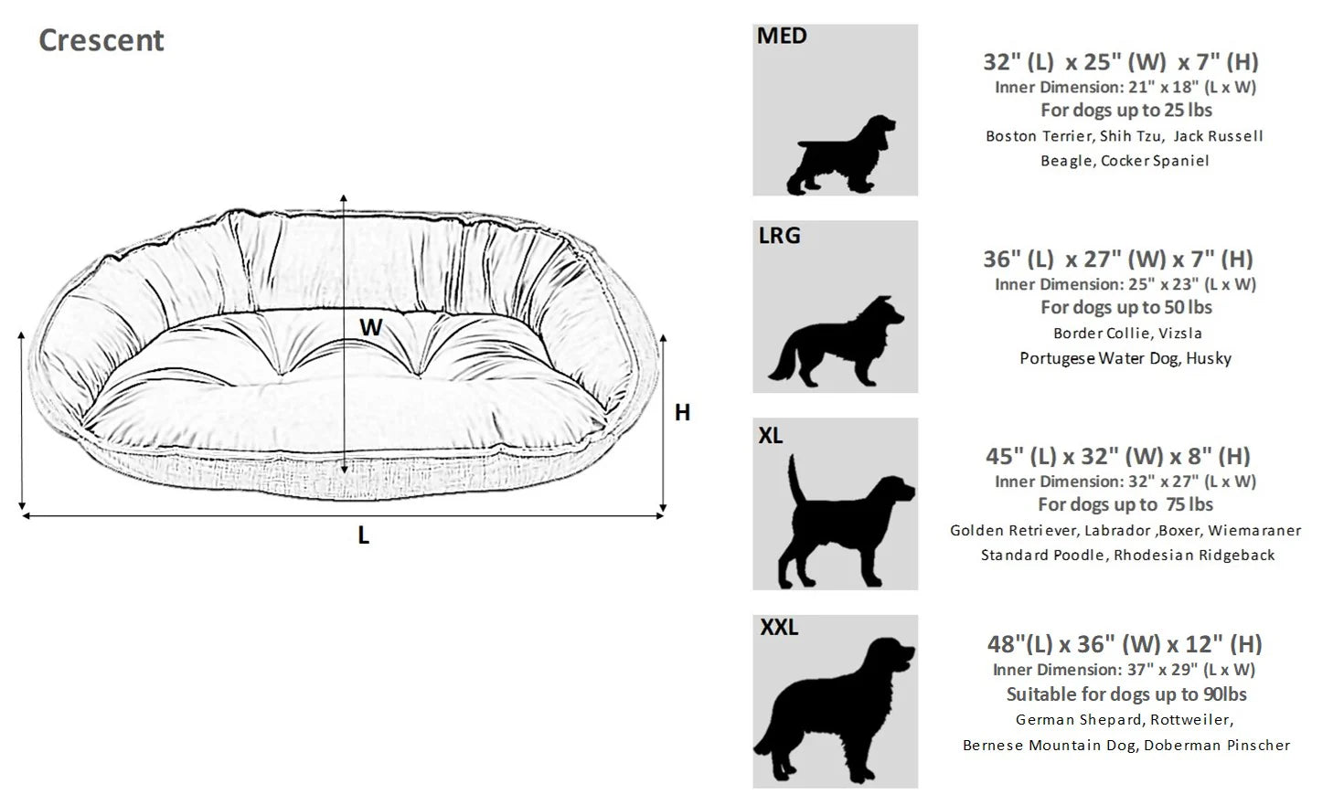 Bowsers Crescent Reversible Orthopedic Dog Bed - Supportive Joint-Relief Comfort