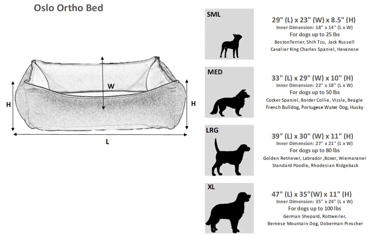 Bowsers Oslo Orthopedic Dog Bed - Supportive Joint-Relief Comfort
