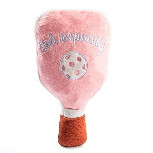 Haute Diggity Dog Pink Checker Pickleball Paddle Plush Dog Toy