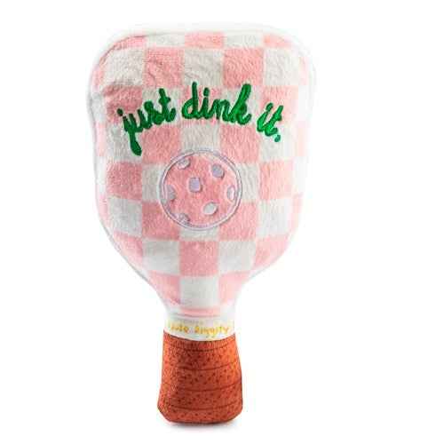Haute Diggity Dog Pink Checker Pickleball Paddle Plush Dog Toy