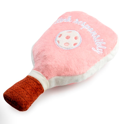 Haute Diggity Dog Pink Checker Pickleball Paddle Plush Dog Toy