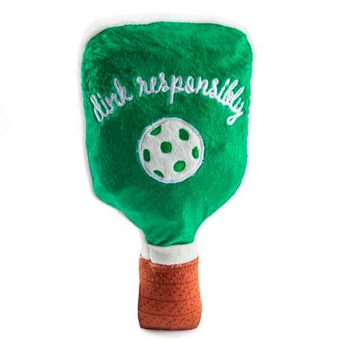 Haute Diggity Dog Green Stripe Pickleball Paddle Plush Dog Toy