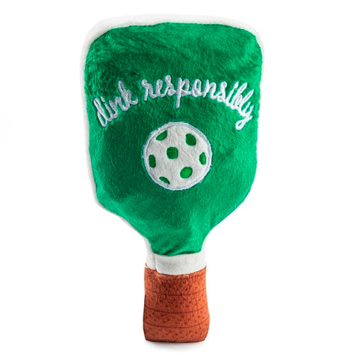 Haute Diggity Dog Green Stripe Pickleball Paddle Plush Dog Toy