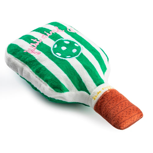 Haute Diggity Dog Green Stripe Pickleball Paddle Plush Dog Toy