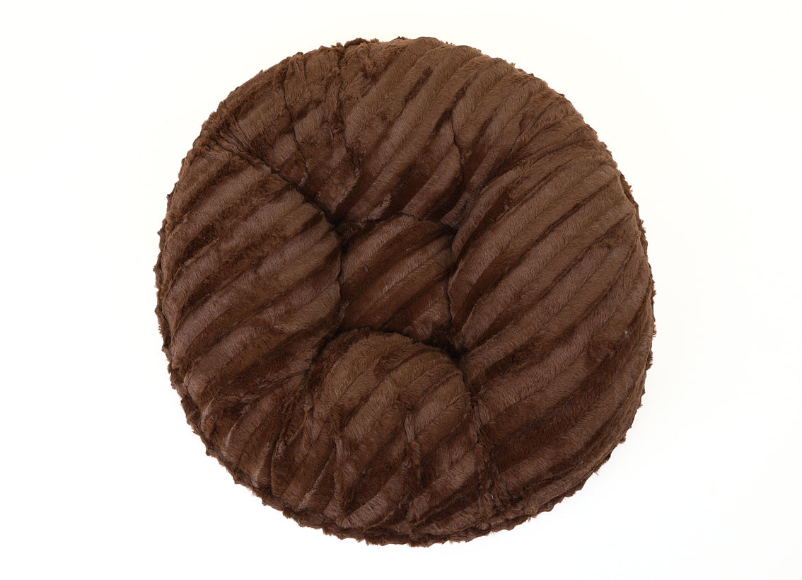 Exotic Fur Brown/Gold & Chocolate Mink Bagel Bed
