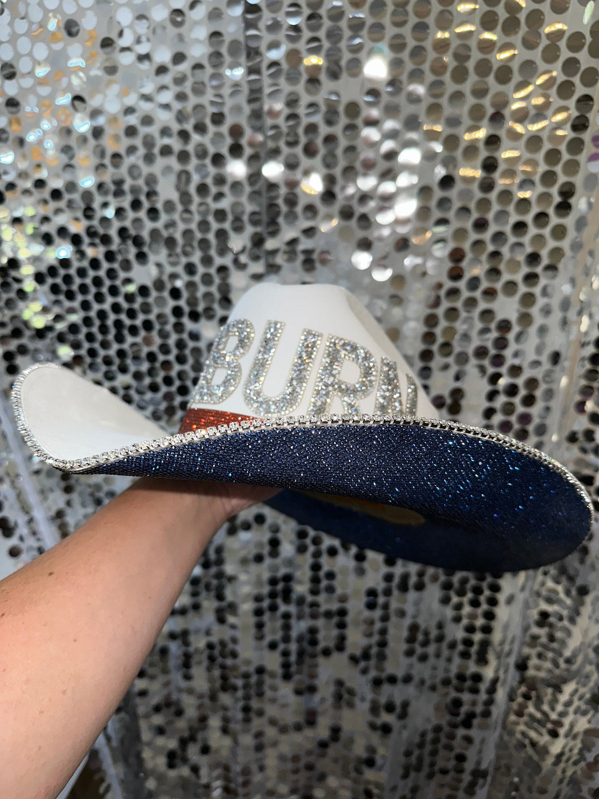 Auburn Rhinestone Cowgirl Hat - detail view | HT Animal Supply