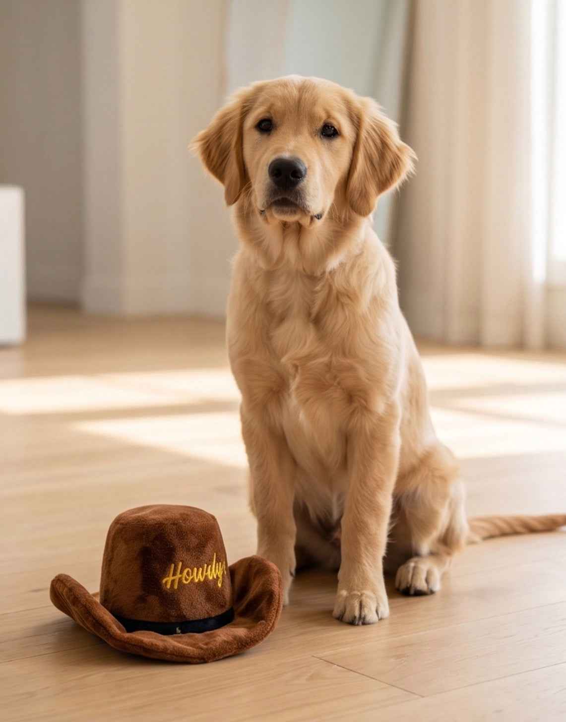 Haute Diggity Dog Brown Cowboy Hat Plush Dog Toy