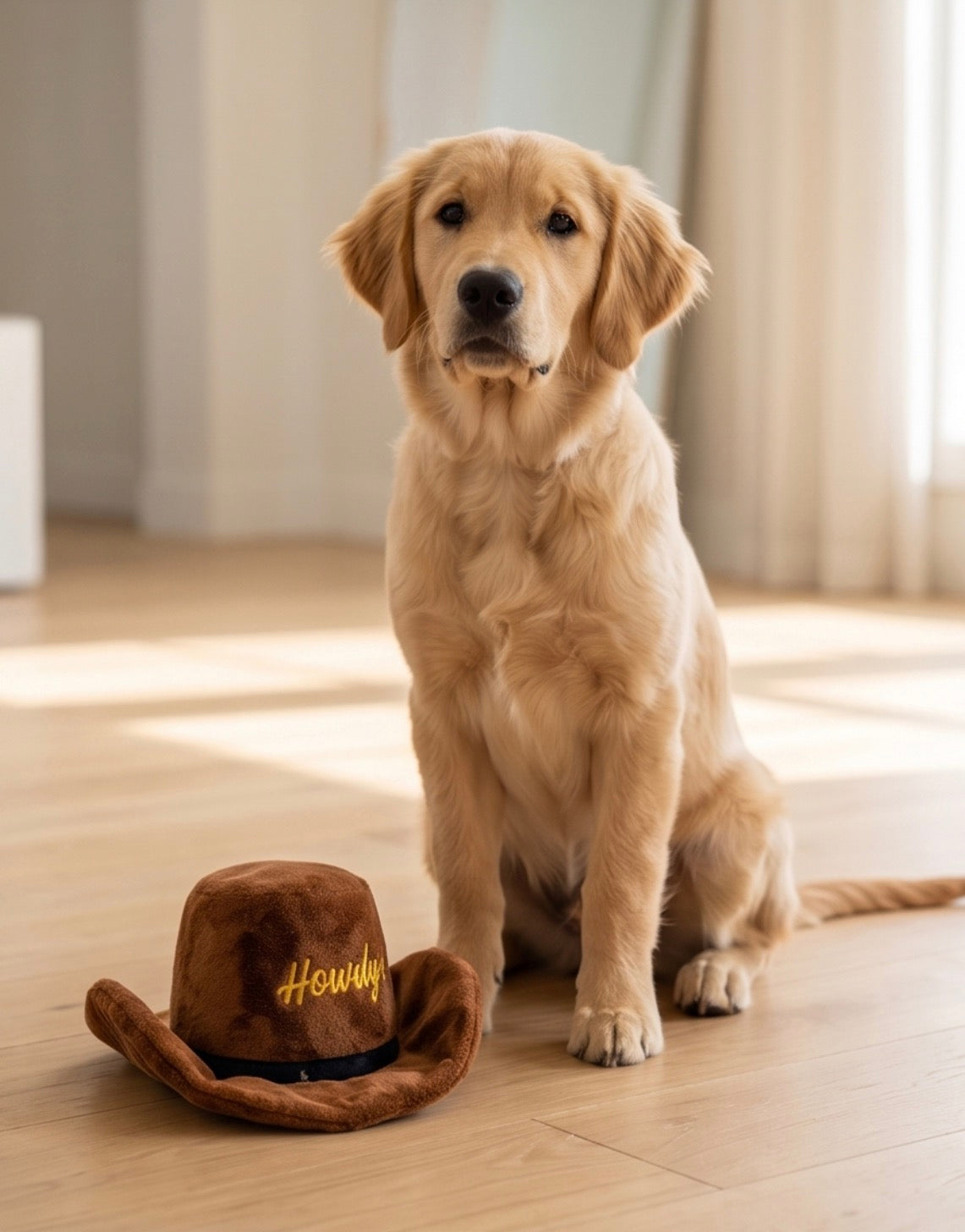 Haute Diggity Dog Brown Cowboy Hat Plush Dog Toy