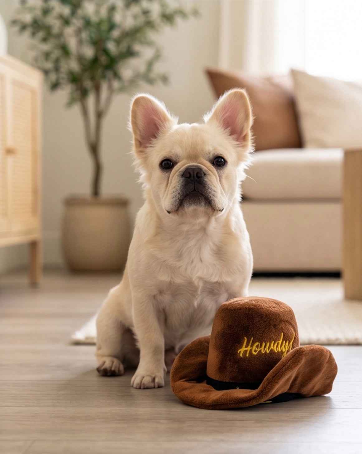 Haute Diggity Dog Brown Cowboy Hat Plush Dog Toy