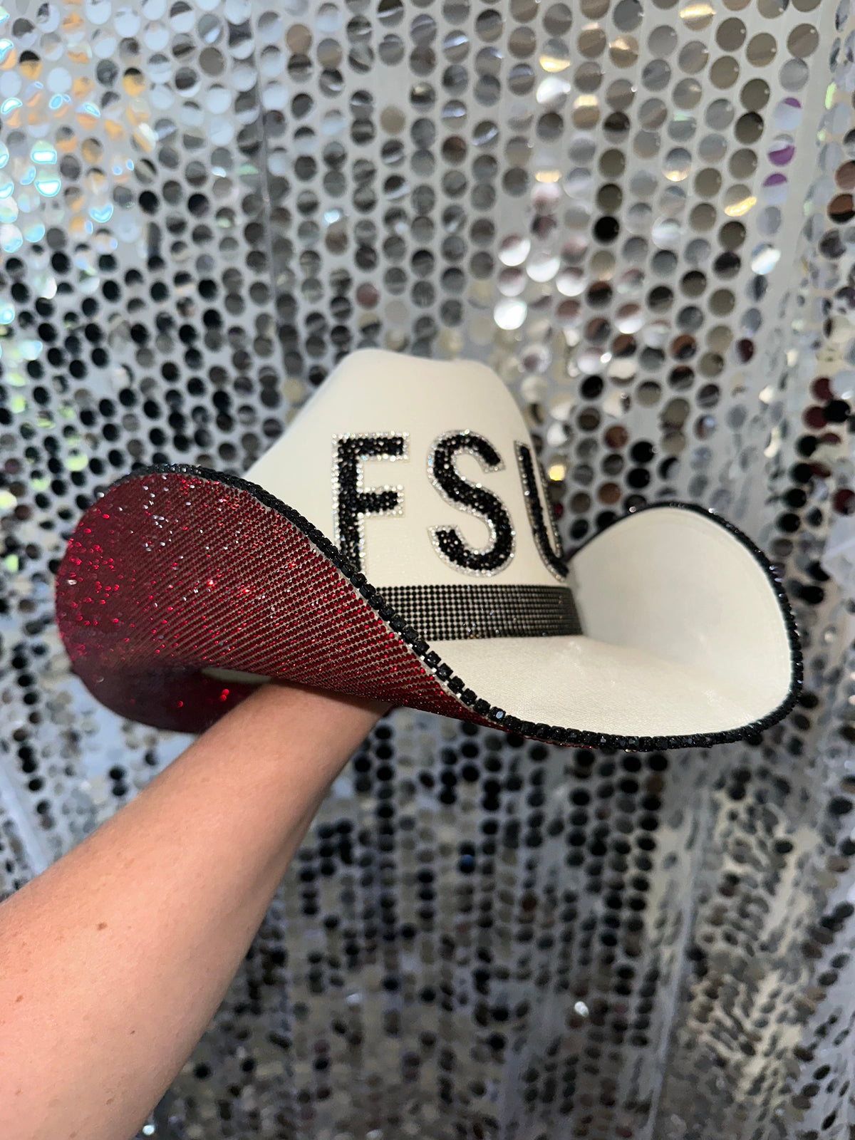 Florida State Rhinestone Cowgirl Hat - back view | HT Animal Supply
