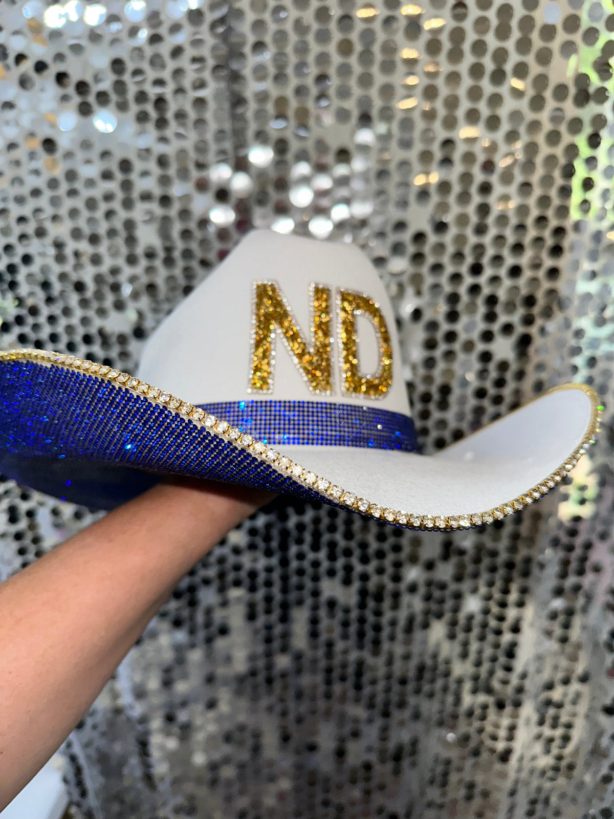 Notre Dame Rhinestone Cowgirl Hat - side view | HT Animal Supply